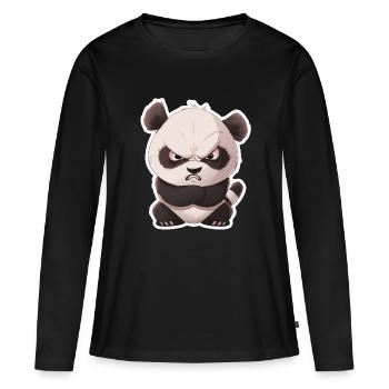 Mignon bébé panda panda cassé - T-shirt manches longues Premium bio Femme - noir - Devant - Julia (174cm)