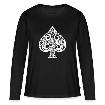 Jeux de cartes Jeux d’argent Joueurs professionnels Poker Casino - T-shirt manches longues Premium bio Femme - noir - Devant - Julia (174cm)