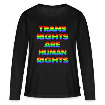 Trans Rights for CSD Christopher Street Day - Frauen Premium Bio Langarmshirt - Schwarz - Vorne - Julia (174cm)