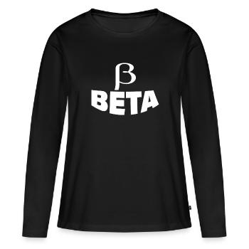 BÊTA - T-shirt manches longues Premium bio Femme - noir - Devant - Julia (174cm)