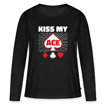 Déclaration de jeu de casino de jeu de cartes de poker - T-shirt manches longues Premium bio Femme - noir - Devant - Julia (174cm)