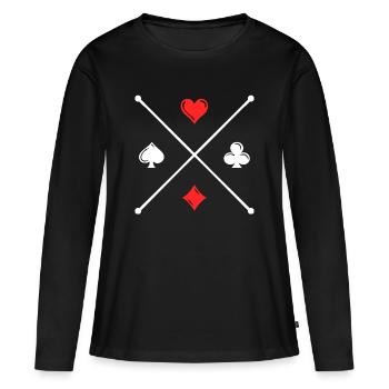 Poker Casino Jeu de cartes Jeux d’argent Joueurs professionnels - T-shirt manches longues Premium bio Femme - noir - Devant - Julia (174cm)