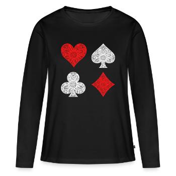 Jeux d’argent Roulette Loterie Poker Jeux d’argent Casino - T-shirt manches longues Premium bio Femme - noir - Devant - Julia (174cm)