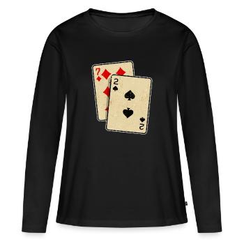 Jeux de cartes Jeux de hasard Casino Poker Jeux de hasard Poker - T-shirt manches longues Premium bio Femme - noir - Devant - Julia (174cm)