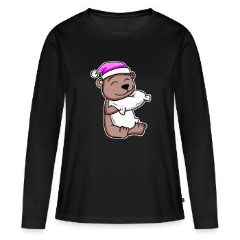 Bear tired sleep in - Women's Premium Organic Long Sleeve Shirt - black - Front - Julia (174cm)