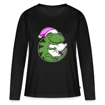 Chameleon Tired Sleep In - Women's Premium Organic Long Sleeve Shirt - black - Front - Julia (174cm)