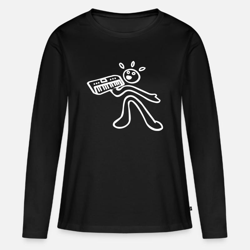 synth player - Women's Premium Organic Long Sleeve Shirt - black