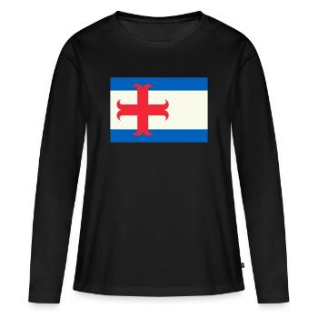 drapeau Zutphen - T-shirt manches longues Premium bio Femme - noir - Devant - Julia (174cm)