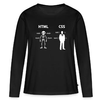 Code Css C++ Php Java Développeur Code Scripting - T-shirt manches longues Premium bio Femme - noir - Devant - Julia (174cm)