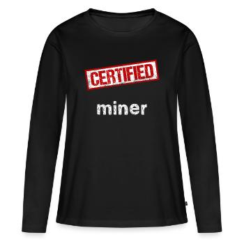 Mineur - T-shirt manches longues Premium bio Femme - noir - Devant - Julia (174cm)