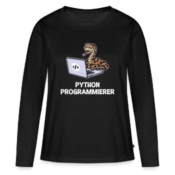 Développeur Coden Statement Programmeur informatique - T-shirt manches longues Premium bio Femme - noir - Devant - Julia (174cm)