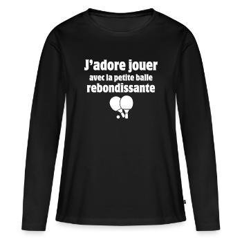 table tennis, table tennis, table tennis - Women's Premium Organic Long Sleeve Shirt - black - Front - Julia (174cm)