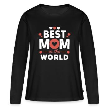 Beste Mama der Welt - Frauen Premium Bio Langarmshirt - Schwarz - Vorne - Julia (174cm)