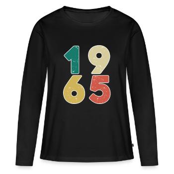 1965 - Né en 1965 - Construit en 1965 - T-shirt manches longues Premium bio Femme - noir - Devant - Julia (174cm)