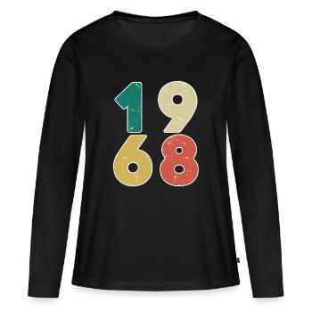 1968 - Born 1968 - Built in 1968 - Women's Premium Organic Long Sleeve Shirt - black - Front - Julia (174cm)