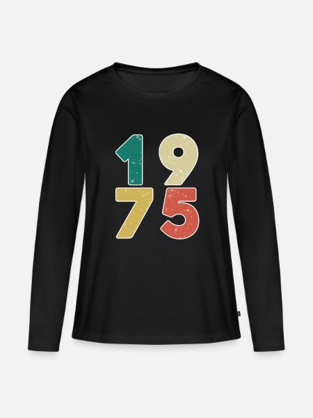 1975 - Jahrgang 1975 - Baujahr 1975 - Frauen Premium Bio Langarmshirt - Schwarz