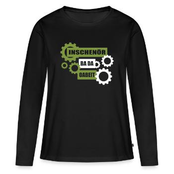 Inschenör ba da Oabeit, engineer at work - Women's Premium Organic Long Sleeve Shirt - black - Front - Julia (174cm)