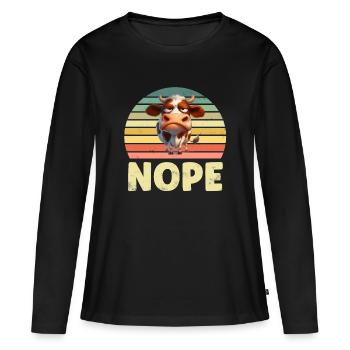 Vaches Vaches - T-shirt manches longues Premium bio Femme - noir - Devant - Julia (174cm)