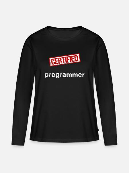 Programmierer - Frauen Premium Bio Langarmshirt - Schwarz