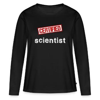 Scientifique - T-shirt manches longues Premium bio Femme - noir - Devant - Julia (174cm)
