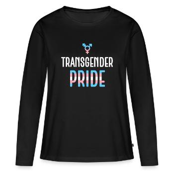 Mois de la fierté LGBTQ - Fierté transgenre - T-shirt manches longues Premium bio Femme - noir - Devant - Julia (174cm)