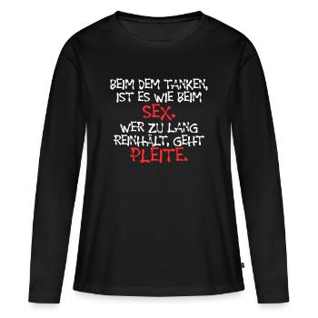 Déclaration de ravitaillement en carburant Pompe à carburant d’entraînement de stockage d’énergie - T-shirt manches longues Premium bio Femme - noir - Devant - Julia (174cm)