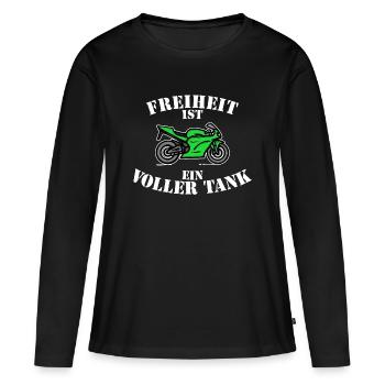 Voiture Station-service Ravitaillement Déclaration Électricité Énergie - T-shirt manches longues Premium bio Femme - noir - Devant - Julia (174cm)