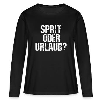 Pompe à essence de déclaration de ravitaillement en énergie électrique - T-shirt manches longues Premium bio Femme - noir - Devant - Julia (174cm)