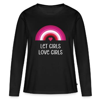 Mois de la fierté LGBT - Laissez les filles aimer les filles - T-shirt manches longues Premium bio Femme - noir - Devant - Julia (174cm)
