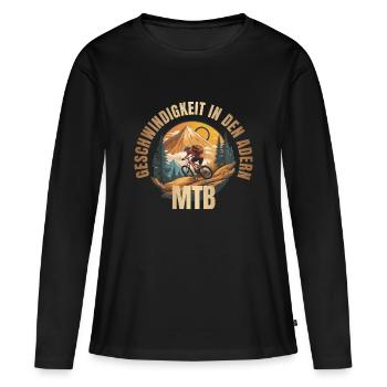 Geschwindigkeit in den Adern - Frauen Premium Bio Langarmshirt - Schwarz - Vorne - Julia (174cm)