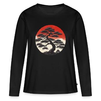 Asian Landscape - Women's Premium Organic Long Sleeve Shirt - black - Front - Julia (174cm)