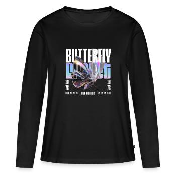 Holo effet papillon - T-shirt manches longues Premium bio Femme - noir - Devant - Julia (174cm)