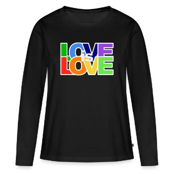 Déclaration d’amour colorée - T-shirt manches longues Premium bio Femme - noir - Devant - Julia (174cm)