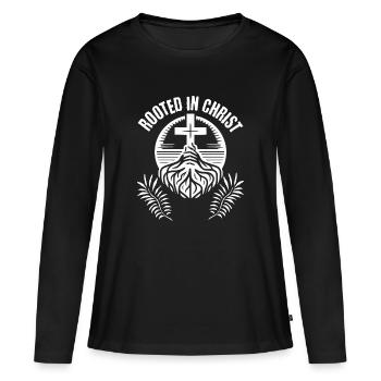 Roots in faith - Women's Premium Organic Long Sleeve Shirt - black - Front - Julia (174cm)