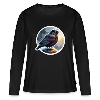 Merle - T-shirt manches longues Premium bio Femme - noir - Devant - Julia (174cm)