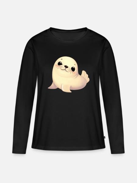 Phoque - T-shirt manches longues Premium bio Femme - noir