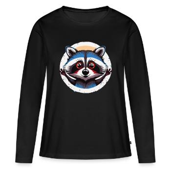 Pedro raton laveur Waschbaer Waschbär - T-shirt manches longues Premium bio Femme - noir - Devant - Julia (174cm)