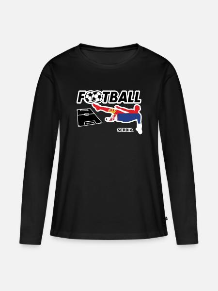 La fièvre du football Serbie - T-shirt manches longues Premium bio Femme - noir