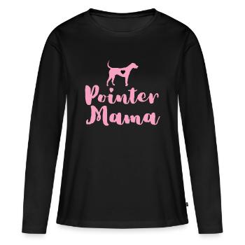 Allemand Pointer Maman Pointer Mama - T-shirt manches longues Premium bio Femme - noir - Devant - Julia (174cm)
