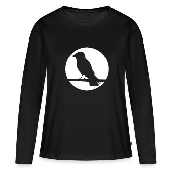 Corbeau sur une branche - T-shirt manches longues Premium bio Femme - noir - Devant - Julia (174cm)