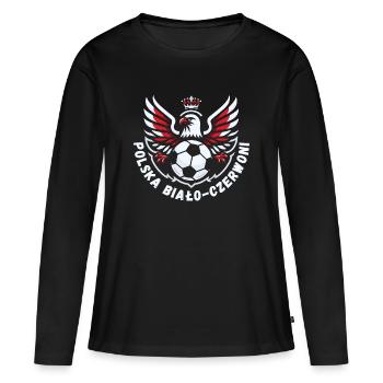 Polnischer Fußball - Frauen Premium Bio Langarmshirt - Schwarz - Vorne - Julia (174cm)