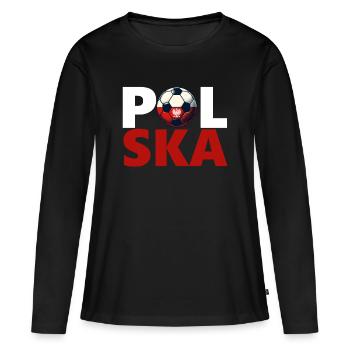 Polnischer Fußball - Frauen Premium Bio Langarmshirt - Schwarz - Vorne - Julia (174cm)