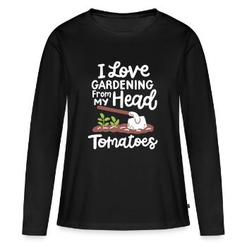 Garten Gartenarbeit - Frauen Premium Bio Langarmshirt - Schwarz - Vorne - Julia (174cm)