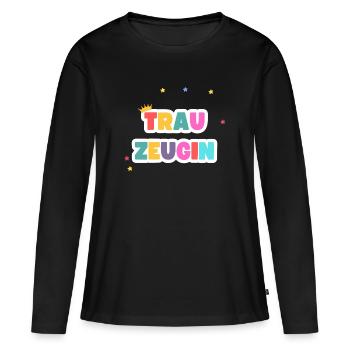 Maid of honor! Customizable - Women's Premium Organic Long Sleeve Shirt - black - Front - Julia (174cm)