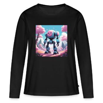 Robot - Frauen Premium Bio Langarmshirt - Schwarz - Vorne - Julia (174cm)