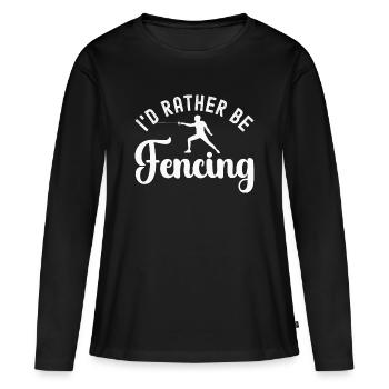 Fechten Fechter - Frauen Premium Bio Langarmshirt - Schwarz - Vorne - Julia (174cm)