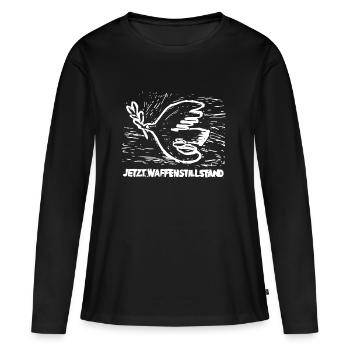 Friedenstaube - Jetzt Waffenstillstand - Frauen Premium Bio Langarmshirt - Schwarz - Vorne - Julia (174cm)