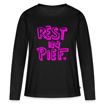 REST IN PIEF (R.I.P.) Pink - Frauen Premium Bio Langarmshirt - Schwarz - Vorne - Julia (174cm)