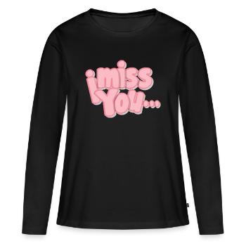 tu me manques Designs exclusifs - T-shirt manches longues Premium bio Femme - noir - Devant - Julia (174cm)