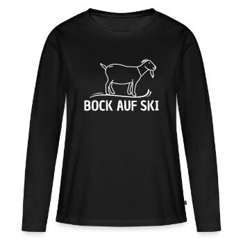 Bock auf Ski - Frauen Premium Bio Langarmshirt - Schwarz - Vorne - Julia (174cm)